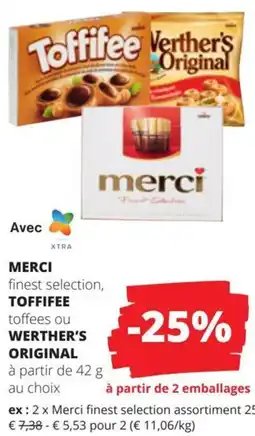 Spar Merci finest selection, Toffifee toffees ou Werther's Original aanbieding