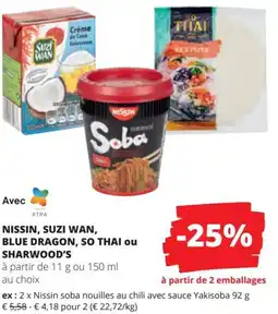 Spar Nissin, Suzi Wan, Blue Dragon, So Thai ou Sharwood's aanbieding