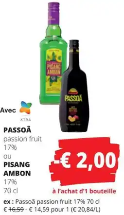Spar Passoã passion fruit ou Pisang Ambon aanbieding