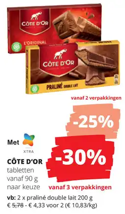 Spar Côte d'or tabletten aanbieding
