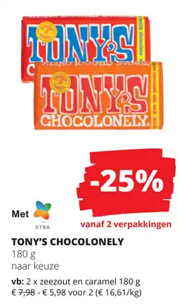 Spar Tony's chocolonely aanbieding