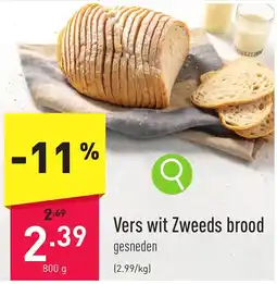 ALDI Vers wit Zweeds brood aanbieding