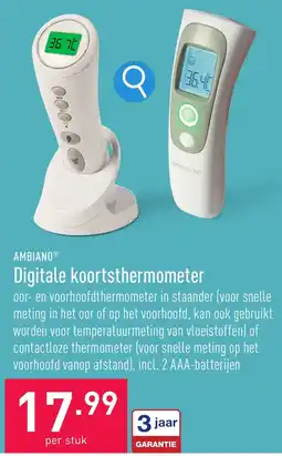 ALDI Ambiano digitale koortsthermometer aanbieding