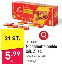 ALDI Côte d'or mignonnette double lait aanbieding