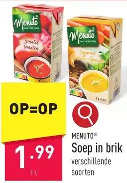 ALDI Menuto soep in brik aanbieding
