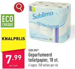 ALDI Sublimo geparfumeerd toiletpapier aanbieding