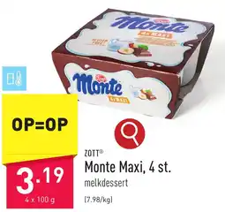ALDI Zott monte maxi aanbieding