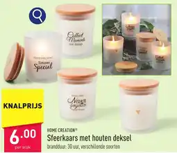ALDI Home creation sfeerkaars met houten deksel aanbieding