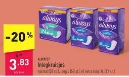 ALDI Always Inlegkruisjes aanbieding