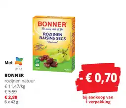 Spar Bonner rozijnen natuur aanbieding