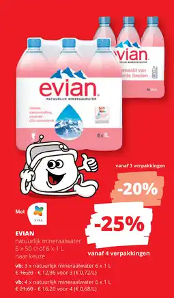Spar Evian Natuurlijk mineraalwater aanbieding