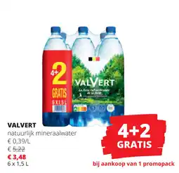 Spar Valvert natuurlijk mineraalwater aanbieding