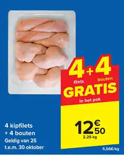 Carrefour 4 kipfilets + 4 bouten aanbieding