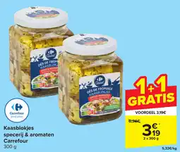 Carrefour Kaasblokjes specerij & aromaten Carrefour aanbieding