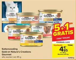 Carrefour Kattenvoeding Gold en Nature's Creations Gourmet aanbieding