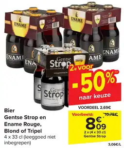 Carrefour Bier Gentse Strop en Ename Rouge, Blond of Tripel aanbieding
