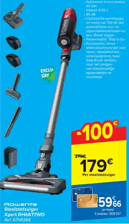 Carrefour Rошепта Steelstofzuiger Xpert RH6877WO aanbieding