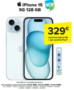 Carrefour iPhone 15 5G 128 GB aanbieding