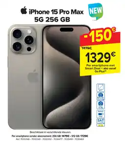 Carrefour iPhone 15 Pro Max 5G 256 GB aanbieding