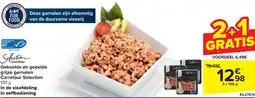 Carrefour Gekookte en gepelde grijze garnalen Carrefour Selection aanbieding