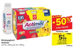Carrefour Drinkyoghurt Actimel aanbieding
