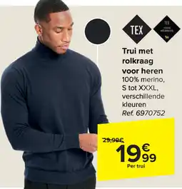 Carrefour Trui met rolkraag voor heren aanbieding