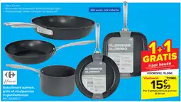 Carrefour Home Assortiment pannen, grills of steelpannen in gietaluminium aanbieding