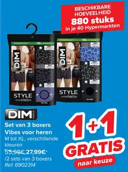 Carrefour Dim Set van 3 boxers Vibes voor heren aanbieding