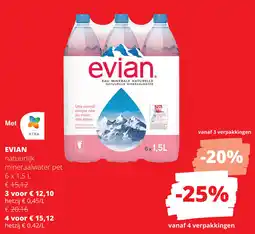 Spar Evian natuurlijk mineraalwater aanbieding