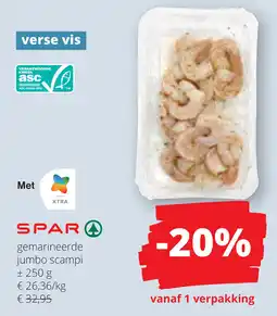 Spar Spar gemarineerde jumbo scampi aanbieding