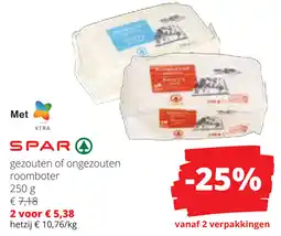 Spar Spar gezouten of ongezouten roomboter aanbieding