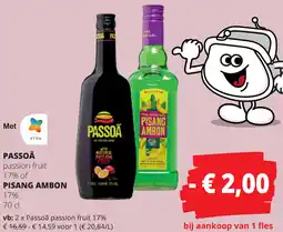 Spar Passoã passion fruit of Pisang Ambon aanbieding