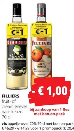 Spar Filliers fruit of creamjenever aanbieding