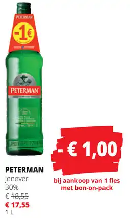 Spar Peterman jenever aanbieding