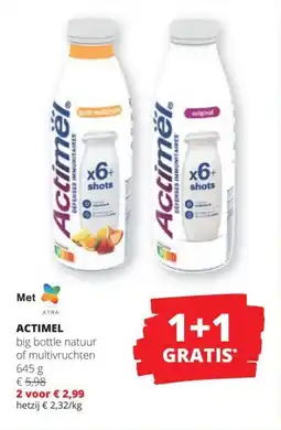 Spar Actimel big bottle natuur of multivruchten aanbieding