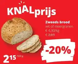 Spar Zweeds brood aanbieding