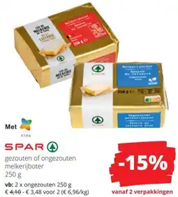Spar Spar gezouten of ongezouten melkerijboter aanbieding
