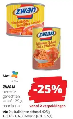 Spar Zwan bereide gerechten aanbieding