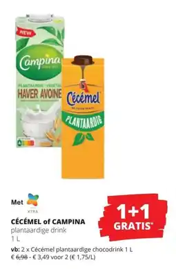 Spar Cécémel of Campina plantaardige drink aanbieding