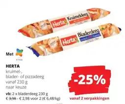 Spar Herta kruimel, blader of pizzadeeg aanbieding