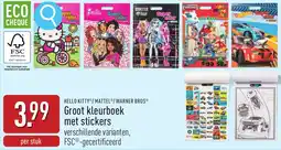 ALDI Hello kitty / Mattel/ Warner Bros groot kleurboek met stickers aanbieding
