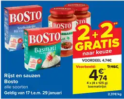 Carrefour Rijst en sauzen Bosto aanbieding