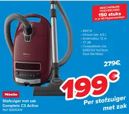 Carrefour Miele Stofzuiger met zak Complete C3 Active aanbieding