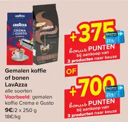 Carrefour Gemalen koffie of bonen LavAzza aanbieding