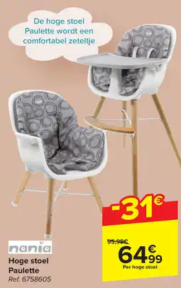 Carrefour Nania Hoge stoel Paulette aanbieding