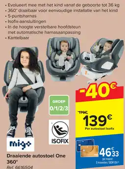Carrefour Draaiende autostoel One 360° aanbieding