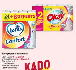 Delhaize Toiletpapier of keukenrol Okay of Lotus aanbieding