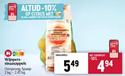Delhaize Wijnpers sinaasappels aanbieding
