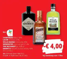 Spar Cointreau, Licor 43 ,Villa Massa, Hendricks , The Botanist of Grants aanbieding
