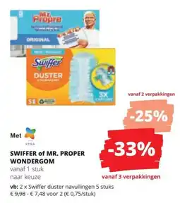 Spar Swiffer of mr. proper wondergom aanbieding